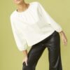 Shop Lux White Eco Leather Swing Top and women's luxury and designer clothes at www.lux-apparel.co.uk