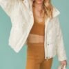 Shop Lux White Sequin Puffer Jacket and women's luxury and designer clothes at www.lux-apparel.co.uk