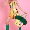 Shop Lux Yellow Abstract Design Tencel Shorts and women's luxury and designer clothes at www.lux-apparel.co.uk