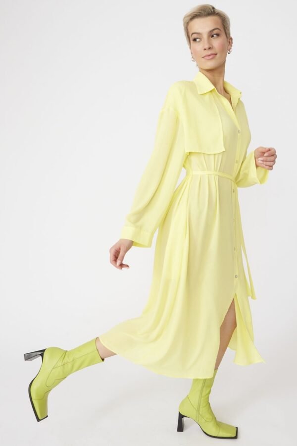Shop Lux Yellow Silk Blend Maxi Dress and women's luxury and designer clothes at www.lux-apparel.co.uk
