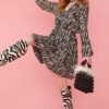 Shop Lux Zebra Print Belted Mini Dress and women's luxury and designer clothes at www.lux-apparel.co.uk