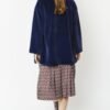 Shop Luxury Navy Faux Fur Midi Coat at www.lux-apparel.co.uk