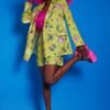 Shop Luxury Tencel Blend Rabbit and Carrot Floral Print Blazer at www.lux-apparel.co.uk